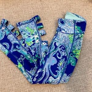 Lilly Pulitzer Blue and Green Patterned Leggings